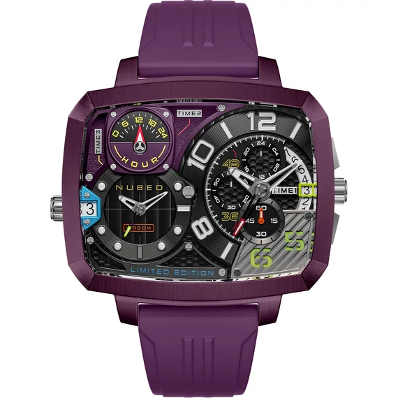 Nubeo NB-6084-06 férfi Odyssey Triple Time Zone Limited 58mm 5ATM karóra