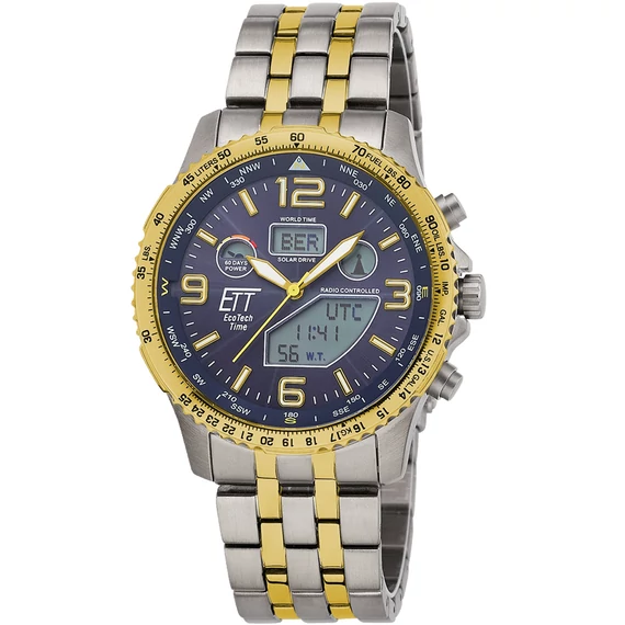 ETT EGT-11576-31M férfi óra Solar Titan rádióval vezérelt 43mm 10ATM karóra