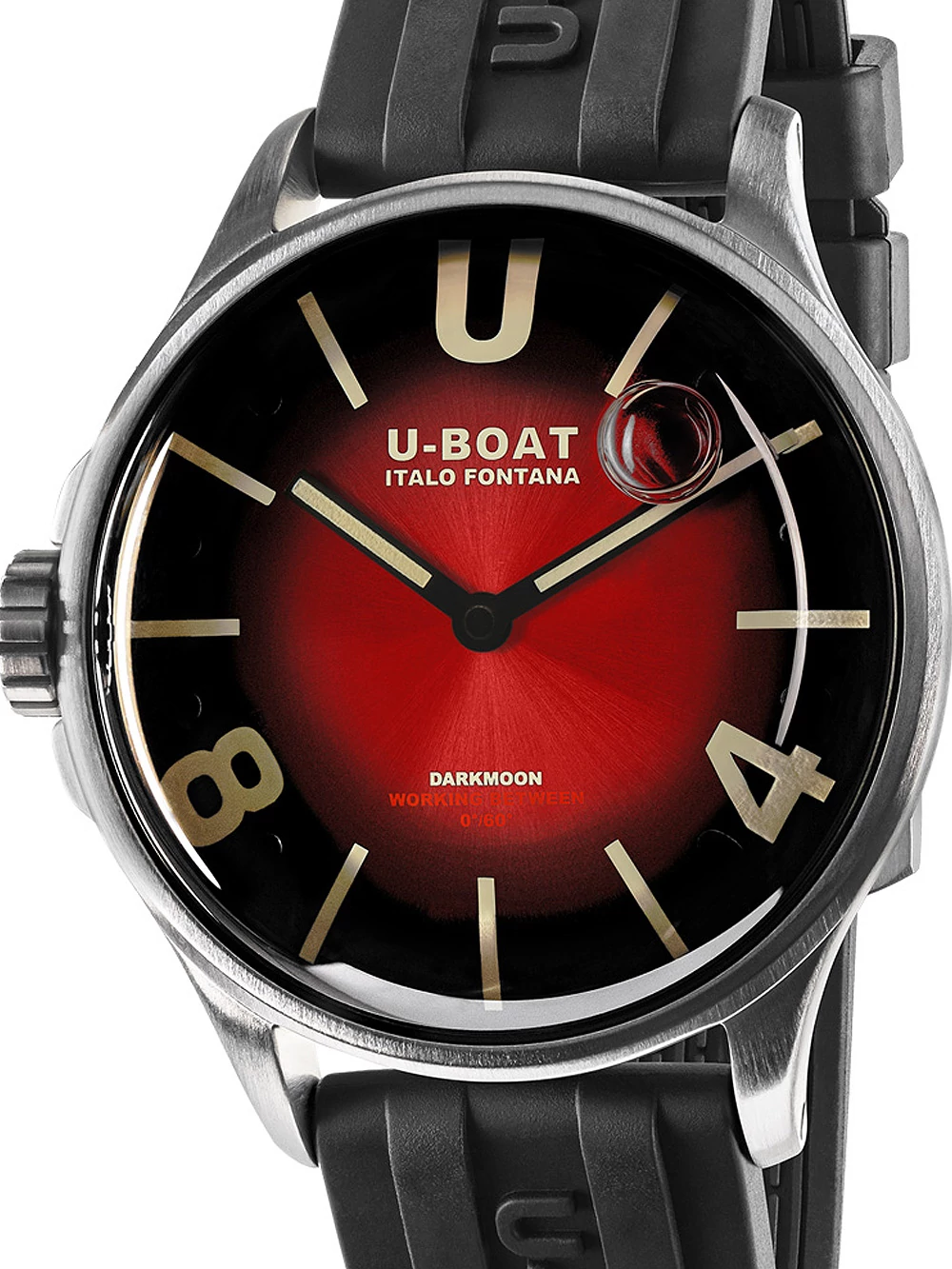 U-Boat 9500 Darkmoon Red SS Soleil férfi 40mm 5ATM karóra